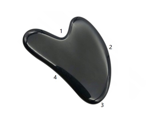 GUA SHA MASÁŽNY KAMEŇ NA TVÁR, OBSIDIÁNOVÁ DOSKA