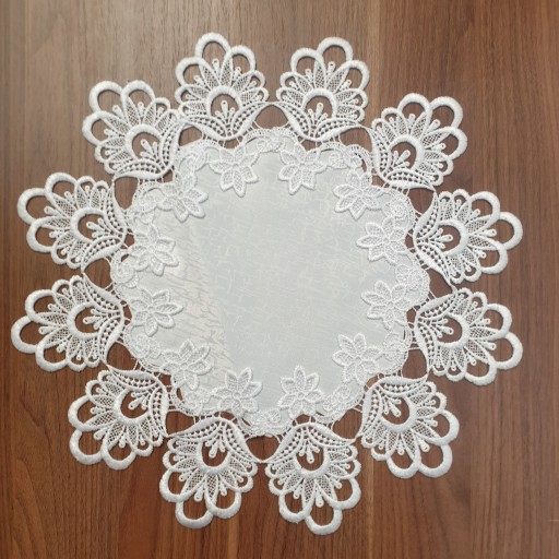 Obrúsok GUIPURE, okrúhly, priemer 40 cm, BIELY