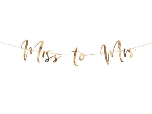 Banner Miss to Mrs, ružové zlato, 18x76cm