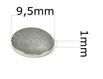 SILNÝ VALEC NEODYMOVÝ MAGNET 9,5x1 - 10 KS / NEODYMOVÉ MAGNETY /