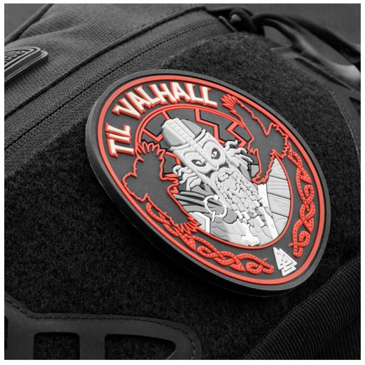 ZÁPLATA NA VELCRO PVC ZNAK WARRIOR TIL VALHALL M-TAC ČIERNA/ČERVENÁ