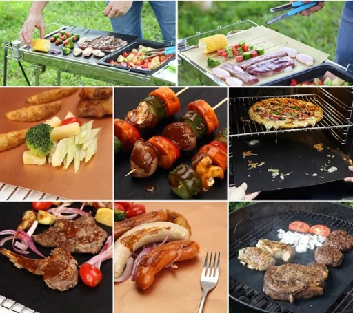 4x TEFLÓNOVÁ PODLOŽKA NA PEČENIE BBQ PLECH OPÄTOVNE POUŽITEĽNÝ GRILOVACÍ PLECH DO RÚRY