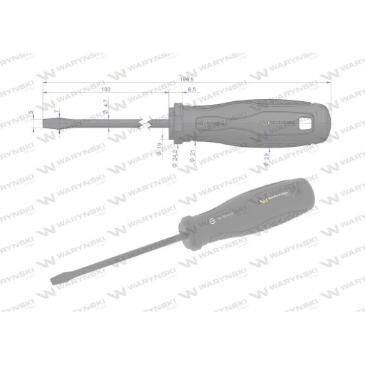 Skrutkovač plochý 5 x 100 mm oceľový SVCM WARYŃSKI