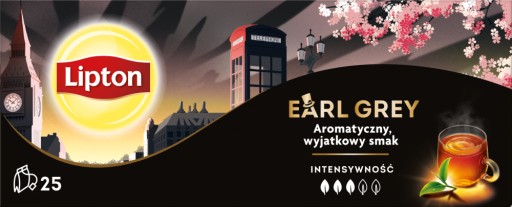 Čaj Earl Grey čierny vo vrecúškach Lipton, 25 ks