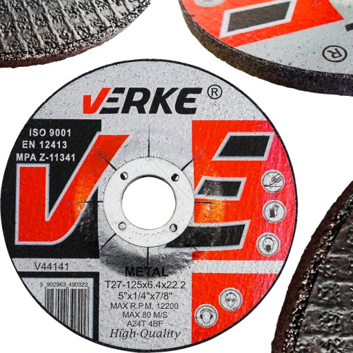 DISKY NA BRÚSENIE OCELE KOVU 125mm x 6,4mm x 22,2 NA BRÚSKU SILNÉ!