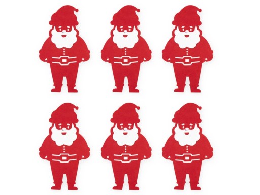SANTA CLAUS ČERVENÉ PODLOŽKY NA PRÍBORY 20cm 6 ks