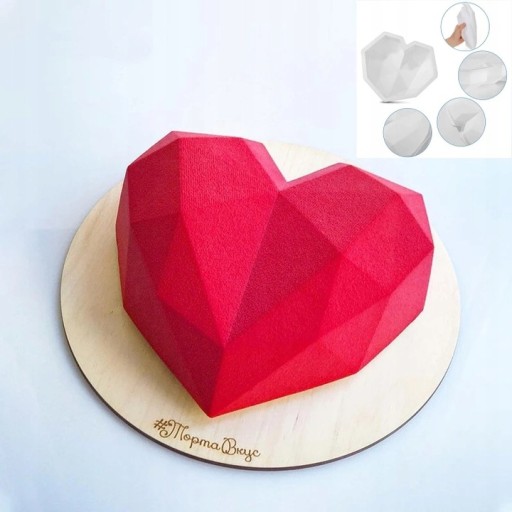 3D SRDCE, veľká silikónová FORMA na BABY DIAMOND TECHNO FORMU, Vianoce