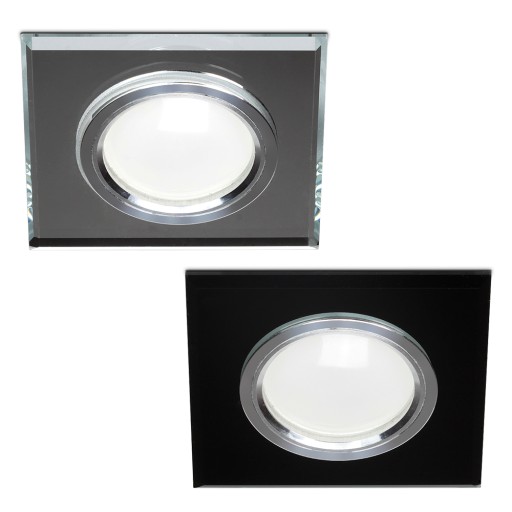 SET SQUARE GLASS svietidlo BLACK +LED GU10 7W