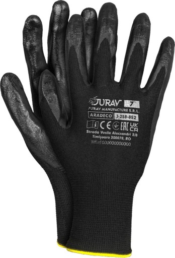Pracovné rukavice potiahnuté latexom Hladký latex R. 9