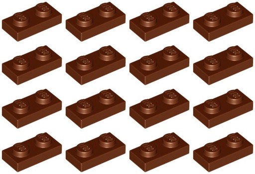 LEGO PLATE 3023 1x2 hnedá NOVINKA (6g) 16 ks.