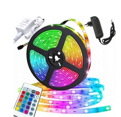 FAREBNÉ LED DO IZBY VODEODOLNÉ SMD RGB LED PÁS 5m FAREBNÉ + DIAĽKOVÉ OVLÁDANIE