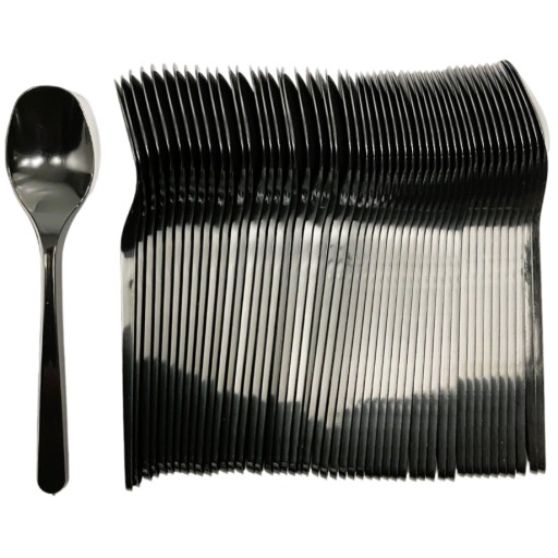 OPÄTOVNE POUŽITEĽNÉ PLASTOVÉ LYŽIČKY STRONG BLACK 50 ks