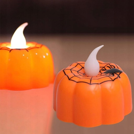 Tekvicová LED lampa, sviečka, sviečka s batériami na Halloween
