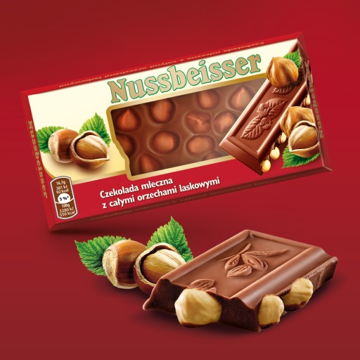 Nussbeisser mliečna čokoláda s orechmi 220 g