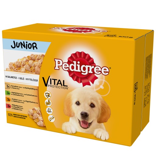 PEDIGREE JUNIOR MOKRÉ KRMIVO PRE PSA ZMES PRÍCHUTIEK 12 X 100 G PRE ŠTEŇATÁ