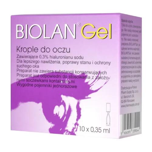Biolan Gel 0,3% hyaluronát sodný Očné kvapky, 10 x 0,35 ml