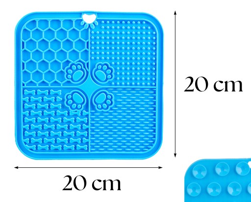 Vanička na LIZING MAT pre psov 20x20cm ANTISTRESOVÁ veľká XL MODRÁ