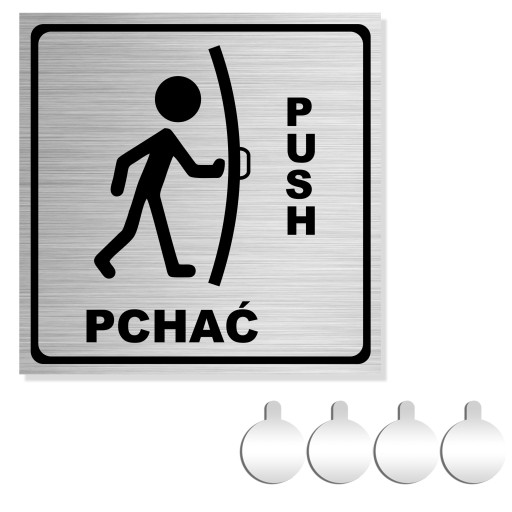 NEREZ NEREZ Doska dverí PUSH 10x10 Hliník