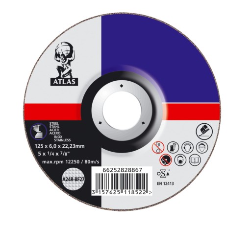 Atlas Metal Inox A30R-125X3.0X22.2-T42 Norton Sain