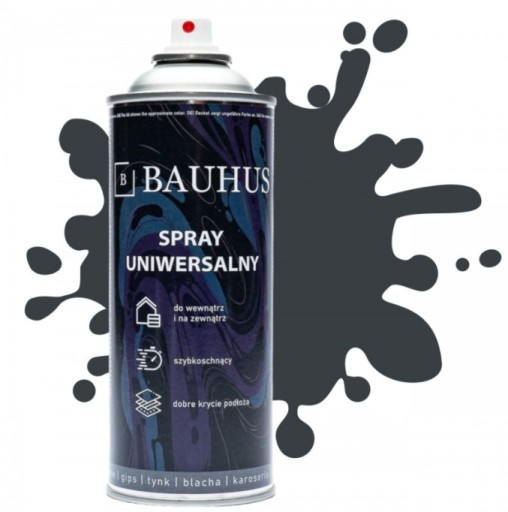 BAUHUS UNIVERZÁLNY LAK SMALT SPREJOVACÍ FARBA RAL 7016 ANTRACIT LESK