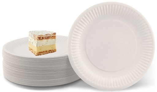 JEDNORÁZOVÉ DEZERTNÉ PAPIEROVÉ TANIERE, BIELY, NA EKO GRIL, 50 KS