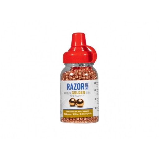 Oceľové pelety BBs RazorGun Golden 4,5 mm 1500 ks.