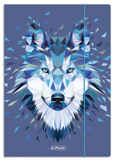 Zložka HERLITZ Wild Animals A4+ s gumičkou, MODRÁ