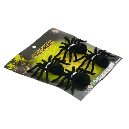 DEKORATÍVNE PAVÚKY HALLOWEENSKÉ PAVÚKY 10cm 4ks