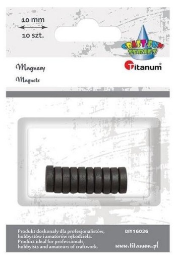 MAGNETY okrúhle ČIERNA 10MM 10KS, TITANUM