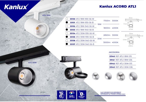 Príslušenstvo strieborný reflektor Kanlux ATL1 30W 15 stupňov