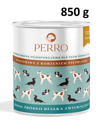 PERRO MOKRÉ KRMIVO PRE PSA Hovädzie mäso s petržlenovou vňaťou 850g