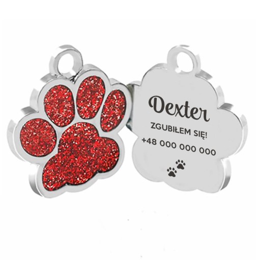 ID tag Golier tag Paw for Dog Cat GRAVÍROVANIE MENA