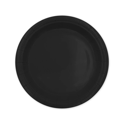 Čierne hladké papierové taniere, 18 cm