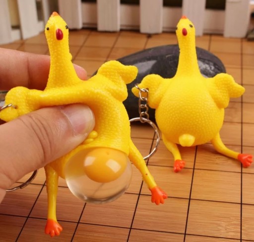 GNIOTEK kľúčenka kuracie vajce kľúčenka KEYRING hračka hra antistresová squishy