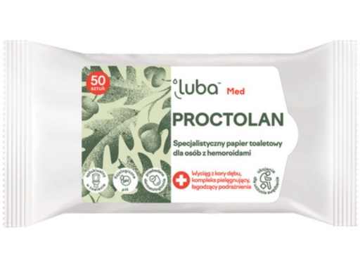 Luba Proctolan vlhčený papier 50 ks s chlopňou