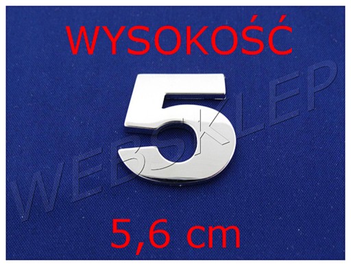 ZNAK ČÍSLO ČÍSLA VEĽKÉ PÍSMENO CHROME 5 PÄŤ C2H77