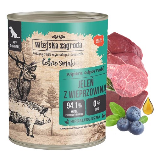 COUNTRY FARM Lesné príchute Mokré krmivo pre psov Deer Pork 800g