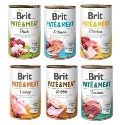 BRIT Pate&Meat Losos mokré krmivo pre psov s lososom 400g BEZ OBILOV