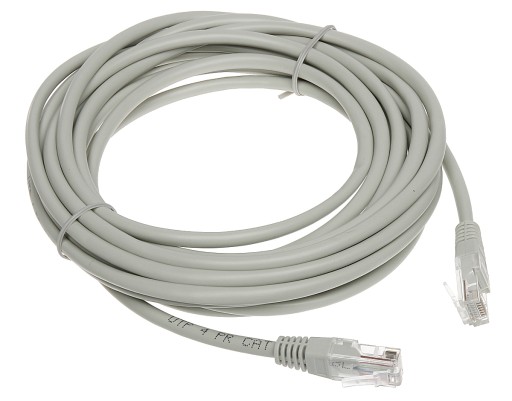 Patchcord RJ45/5.0-GREY UTP cat.5e sivý 5m