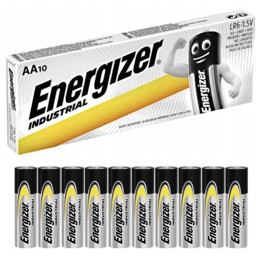 10x AA alkalická batéria 10ks. Priemyselné batérie Energizer 1,5V LR6 LR06