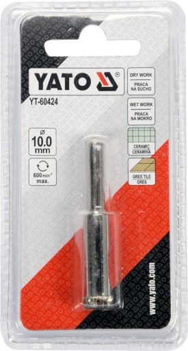 DIAMANTOVÁ VŔTAČKA YATO DO KAMEŇA SKLO DIEROVACIE PILY 10 mm