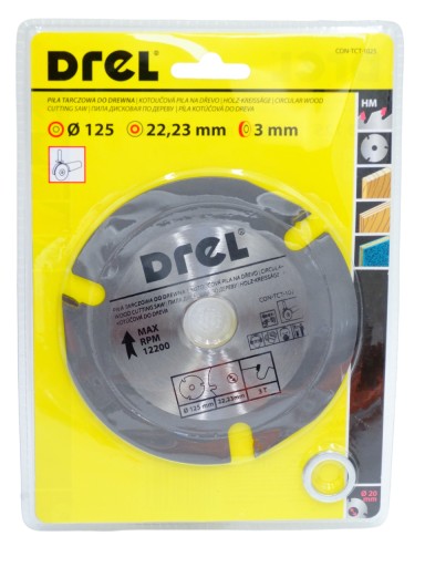 Kotúč na rezanie dreva do brúsky Widia 125mm 22,2mm bezp