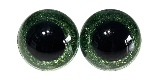 2 ks trblietavé oči pre maskotov 20 mm zelené (1185-z)