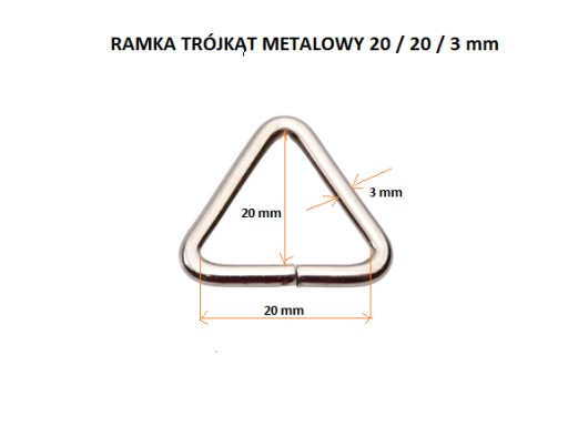 Kožený rámový trojuholník 20 / 20 / 3 mm strieborný, 1 kus