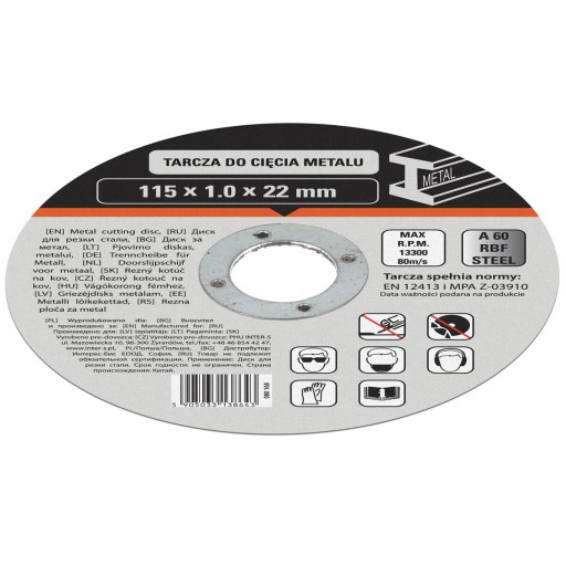 KOVOVÝ REZNÝ KOTÚČ 125x1,0mm MOTÍV, 080 169, NEPREHRIEVA MATERIÁL