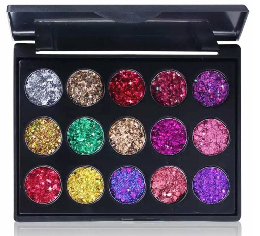 PALETA OČNÉHO LÍČENIA 15 FARIEB GLITTROVÁ SADA MAKEUPU