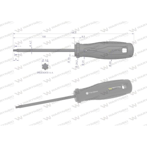 Skrutkovač RM T15. 100 mm. SVCM oceľ. Waryński