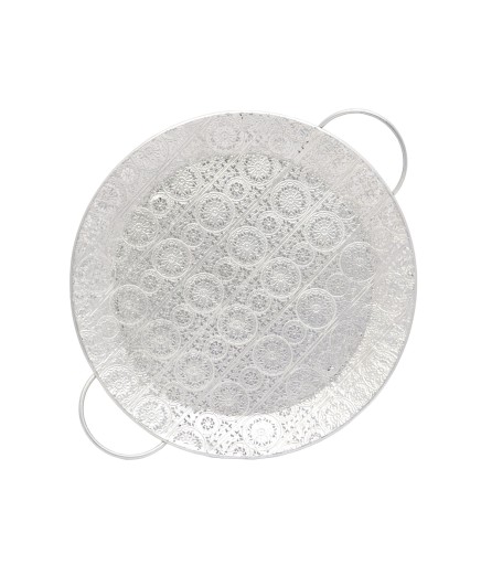 KOVOVÝ DEKORATÍVNY PODANÍK S OZDOBAMI Q34CM
