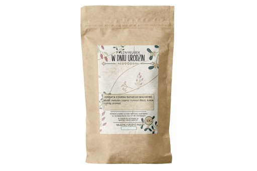 Čierny čaj ako DARČEK Narodeninám Rafaello Malina 50g