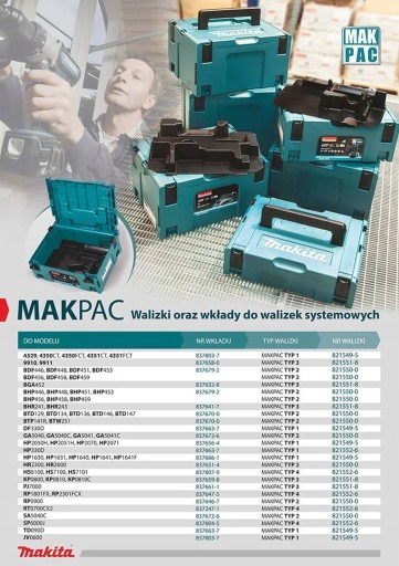 Vložka do súpravy napájacieho zdroja MakPac Makita 839205-3